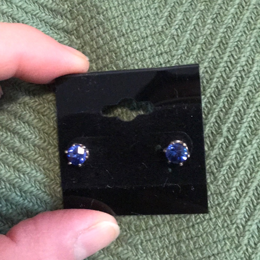 Sapphire tone earrings
